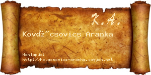 Kovácsovics Aranka névjegykártya