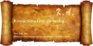 Kovácsovics Aranka névjegykártya